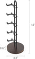 Mkono Sunglasses Organizer for 5 Pairs, Glasses Holder Stand with Metal Frame and Wood Base for Table Display