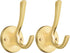 ZUONAI Gold Coat Hooks 2 Pack – Heavy Duty Brushed Brass Wall Hooks for Coats, Hats, Jackets, Keys