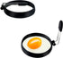YOLCAR 2 Pack Black Nonstick Silicone Egg Rings, Upgraded Leak-proof Liquid Egg Bite