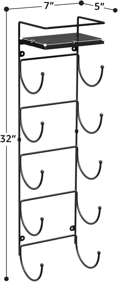 5 Sorbus Bathroom Towel Holder - Tier Metal Towel Rack with Wood Shelf for Rolled Bath Towels, Washcloths, Linens, Hand