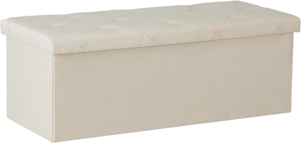 DUMOS 43in Foldable Storage Ottoman Bench, Storage Chest, Large End of Bed