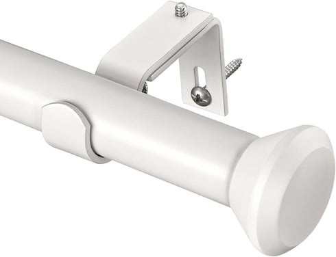 Heavy Duty Curtain Rods for Windows: 1 Inch Adjustable White Curtain Rods for 48 to 84 Inch Windows