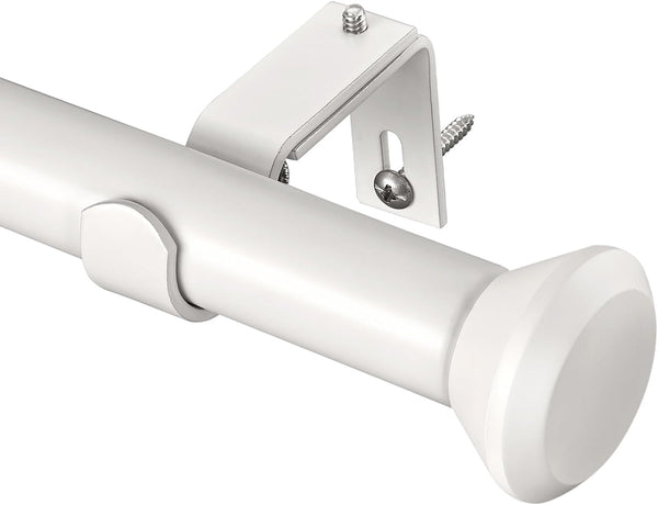 Heavy Duty Curtain Rods for Windows: 1 Inch Adjustable White Curtain Rods for 48 to 84 Inch Windows