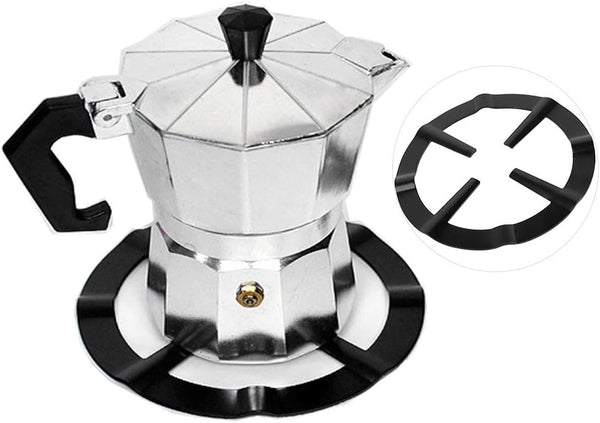 Gas Reducer, Stainless Iron Pot Holder Stand for Espresso Maker, 5.2 x 5.2 x 0.1in Black