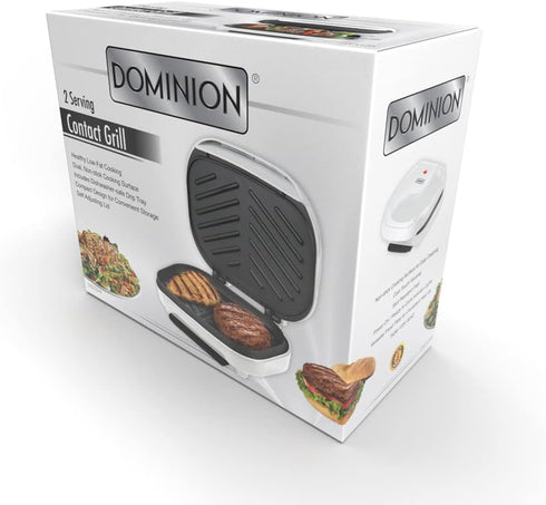 Dominion 2-Serving Classic Plate Electric Indoor Grill and Panini Press, Easy Storage & Clean, Perfect for Breakfast