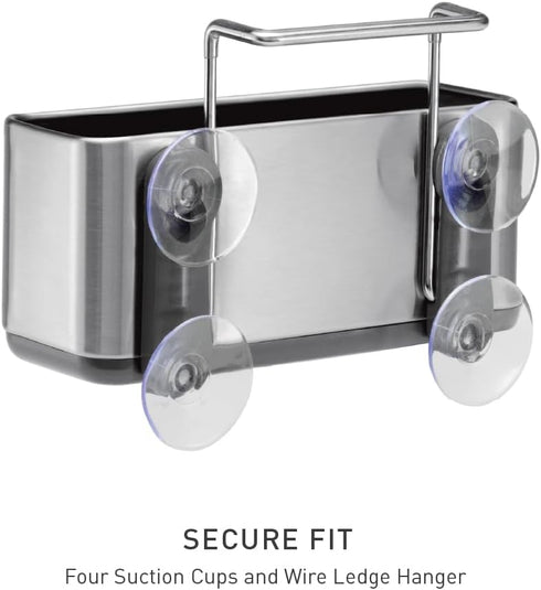 simplehuman Brushed Stainless Steel Slim Sink Caddy for Sponges