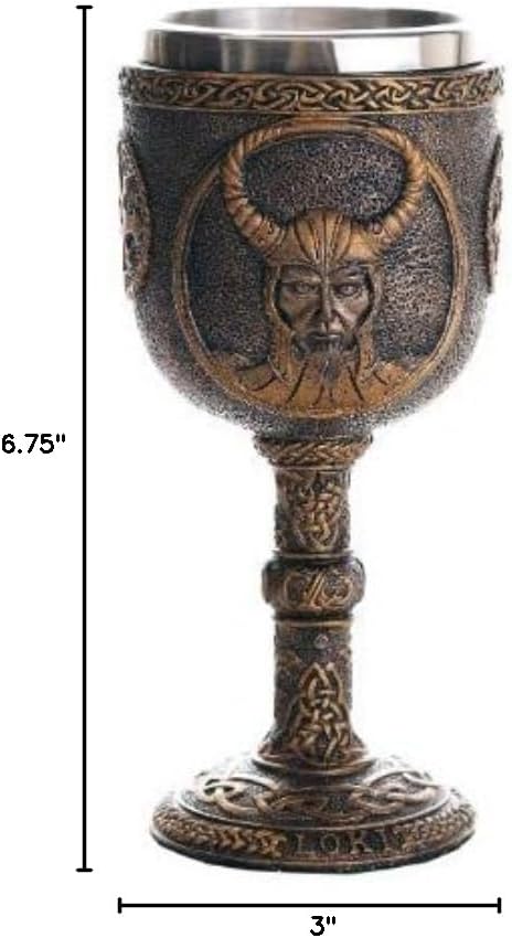 Pacific Giftware Norse Mythology Loki Wine Goblet Chalice Cup, 7oz