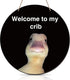 Vercraft Welcome to My Crib Front Door Sign 12 Inch Wood Hanging Sign