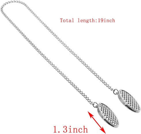 ZYAMY 2pcs Bib Holder Clips with Flexible Adjustable Chains Dental Bib Clip Metal Napkin Clip Chain, Allowing You