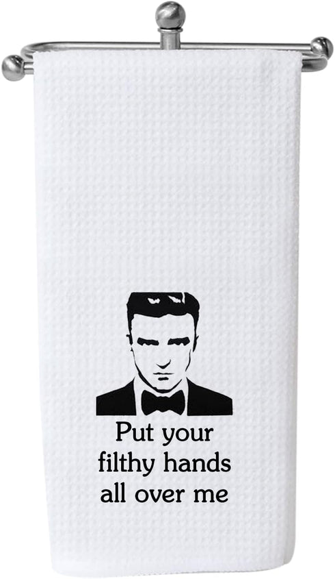 WCGXKO Put Your Filthy Hands All Over Me Flour Sack Dish Towel (Filthy Hands) Inspired Decorative Towel