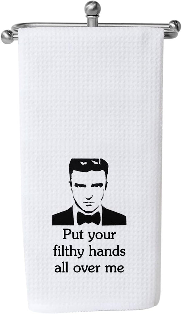 WCGXKO Put Your Filthy Hands All Over Me Flour Sack Dish Towel (Filthy Hands) Inspired Decorative Towel