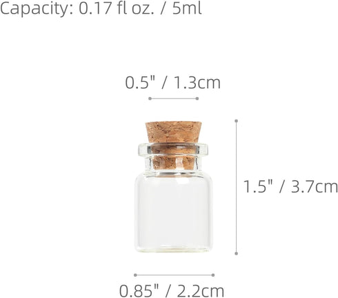 Magic Season Decorative Glass Bottles, 12 Pcs / 0.17 fl oz.