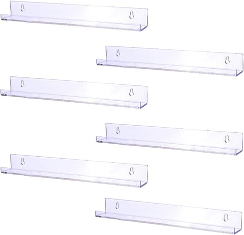 Sooyee 6 Pack 15 Inch Acrylic Invisible Kids Floating Bookshelf for Kids