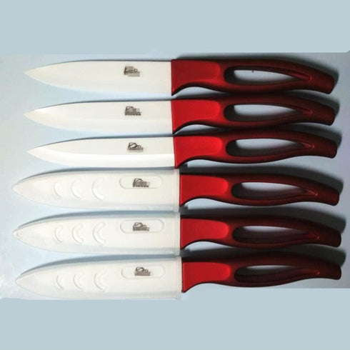 GAOGAO Kitchen Bar Ceramic Steak Knife Set, Super Sharp Knives, 6 Pcs