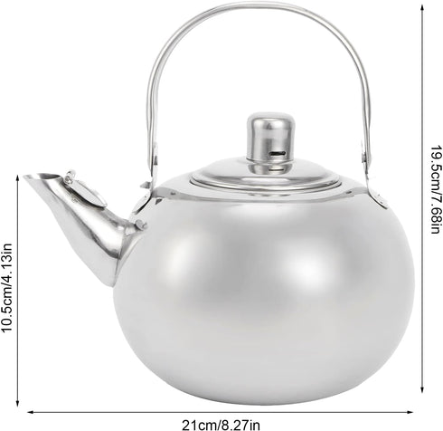 304 Stainless Steel Teapot, Water Kettle Stove Top Tea Pot with Filter and Lid for Brewing Loose Leaf and Tea Bags