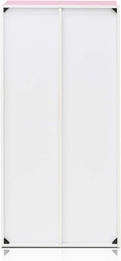 Furinno 7-Cube Reversible Open Shelf - White/Pink, Model 11048WH/PI