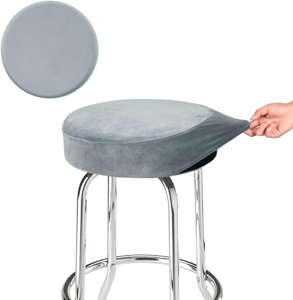 SINOSSO Bar Stool Cover, Super Soft Velvet Dia.11-13" Round Stretchy Washable Dustproof