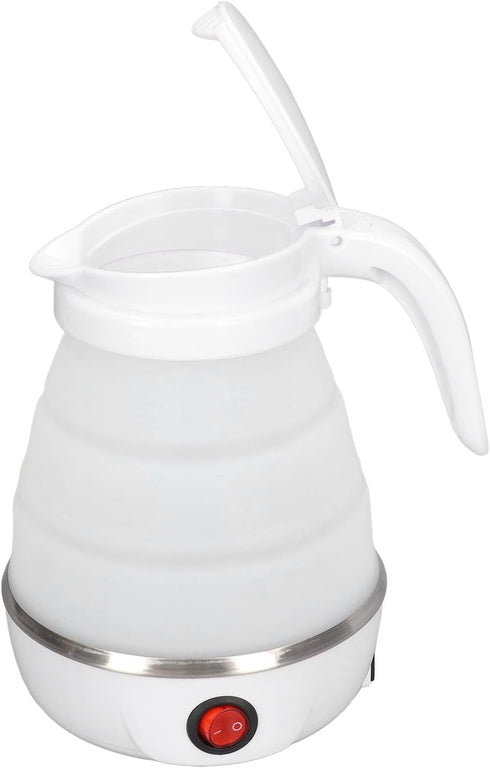 Folding Electric Kettle, US Plug 110V 400W Collapsible Hot Water Kettle with Detachable Power Cord, White