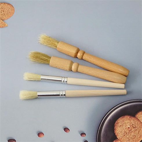 Coffee Grinder Cleaning Brush 2Pcs, Wood Handle & Natural Bristles Espresso Brush for Barista Home Kitchen