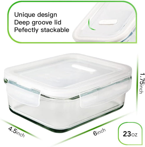 DAS TRUST 10 Pack Glass Meal Prep Containers, Food Storage Bowls with Lids, Lunch Container for Adults, Bento Boxes