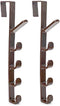 Sadiyamo 5 Layers Over The Door Hook Organizer Rack - Hanger Backpack Handbag Door Hook, Pack of 2 (Brown)