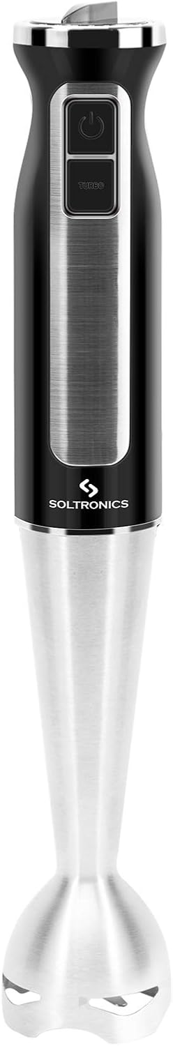Multi Purpose Immersion Hand Blender Stick - 500W Turbo 8-Speed Mixer, Black for Smoothies, Puree, Sauce