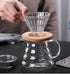 Pour Over Coffee Maker, 20 OZ / 600ML Coffee Server with Glass Dripper, Stylish 2 IN 1 Kit for Home or Office
