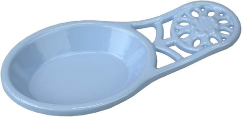 Home Basics Sunflower Cast Iron Spoon Rest, Light Blue Cooking Utensil Holder for Kitchen Countertop, Stovetop, Dinning