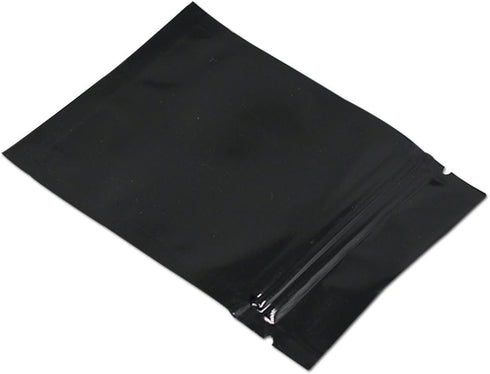 100 Pack Mylar Bags for Zip Reusable Small Aluminum Foil Lock Package Bag for Long Term Storage (Black, 2.3x3.1 inch)