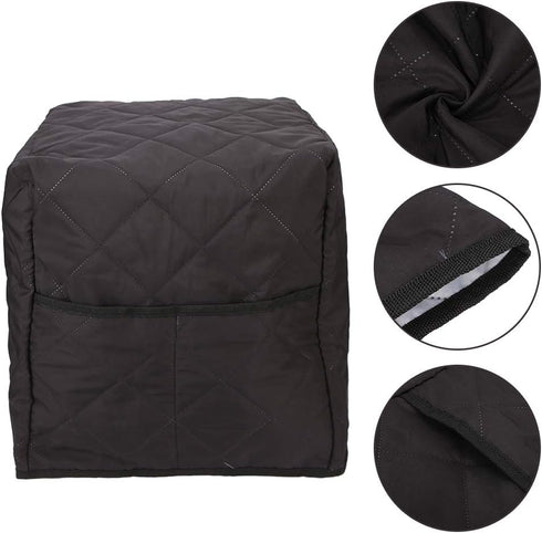 Soft Cotton Coffee Machine Dust Cover, Washable Black Cover for Home Office, 12.6 X 12.2 X 14.2 inch