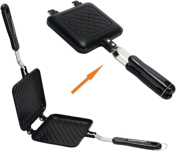 GEZICHTA Mini Waffle Maker, Grilled Sandwich Panini Maker, Nonstick Double Sided Frying Pan for Home Kitchen