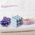 Bubble Candle Soy Wax Scented Cube Candle for Home Decor, Freesia and Bluebell Fragrance (White Blue)