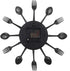 Timelike Kitchen Wall Clock (3D Removable Modern Creative Cutlery Design, Black, Wall Decal Room Decoration)
