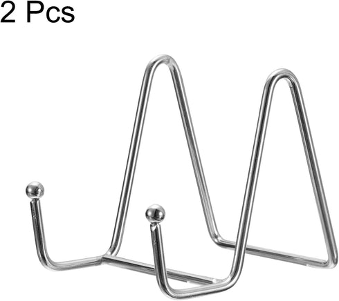 uxcell 2Pcs 3 Inch Iron Plate Stand for Display, Metal Decorative Holder for Picture, Photo, Book