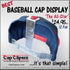 Baseball Cap Display Wall Mounted Hat Rack for Storage & Organization, Great for Collectors