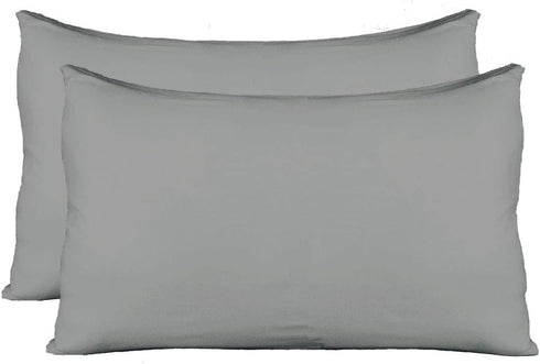 AUCOCU Stretch Jersey Pillow Cases, Universal Size for All King, Queen, Standard Size Pillows, Pack of 2, Gray