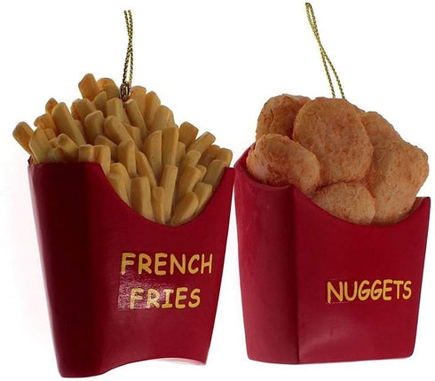 Kurt Adler 3-Inch Resin Fries and Nuggets Ornaments | 2 Assorted Designs