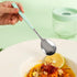 Set of 4 Stainless Steel Soup Spoons, Korean Dessert Spoons, Green Daisy Mixed Color, 8 Inches