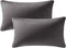 DEZENE Throw Pillow Covers 12x20, Dark-Grey, 2 Pack Cozy Soft Velvet Rectangular Decorative Pillow Cases