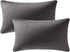 DEZENE Throw Pillow Covers 12x20, Dark-Grey, 2 Pack Cozy Soft Velvet Rectangular Decorative Pillow Cases