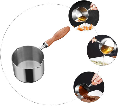 Reusable Oil Pan Casserole Pot, Cooking Pot for Stew, Soup, Ramen, Pasta, Stainless Steel Baby Gravy Pot