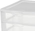 Sterilite 3 Drawer Desktop Storage Unit, White with Clear Drawers, Tabletop Organizer, 4-Pack