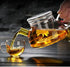 Glass Teapot with Infuser; Teapot with Strainer for Loose Tea; Safe on Stovetop; Nordic Pot 600ML/21oz with Glass Lid