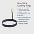 HIC Kitchen Non-Stick Fried and Poached Egg Cooking Rings, Round Shaped, Set of 2, PFOA and BPA Free
