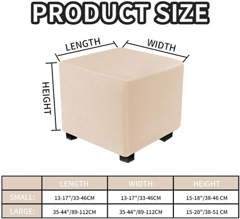 S/Length&Width:13-18"/Height:15-18",Camel) Ottoman Covers Slipcover Square Ottoman Covers Protector for Footrest Foot