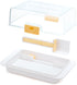 BRIDZON Butter Dish for Countertop and Fridge, Large Airtight Butter Box with Lid