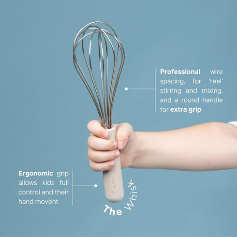 Set Tampoco Real Kids Cooking & Baking Montessori Kitchen Tools for Real Cooking with Food-Safe Silicone Utensils