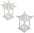 Yardwe 2pcs Building Material Model Ceramic Pagoda Statue, Miniature White Abs Figurines for Doll House, Asian Decor