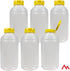 16oz pack 6 Pinnacle Mercantile Refillable HDPE Plastic Honey Bottles - Easy Squeeze, leak-proof, BPA-Free, and Made
