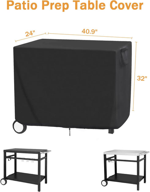40"x24"x32", 40 inch Outdoor Prep Table Cover Compatible with Royal Goumet Movable Dining Cart Table Outdoor Bar Cart